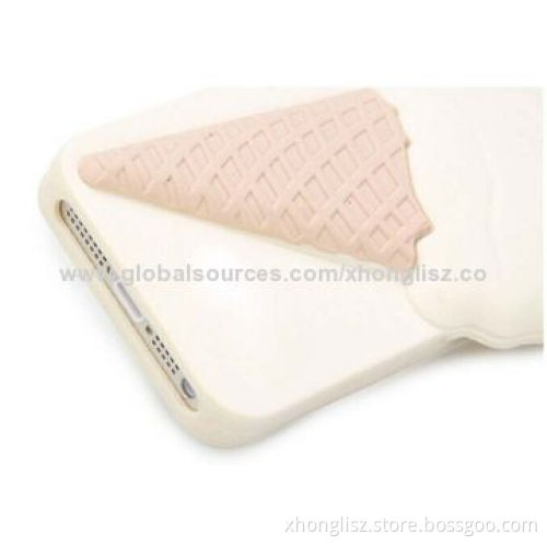Cute Ice Cream Design Silicone Mobile Phone Case for iPhone, OEM and ODM Orders Welcomed